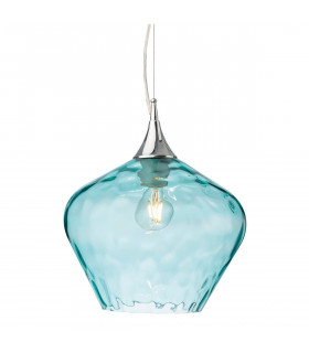 Titan Dome Pendant Light Chrome with Aqua Glass