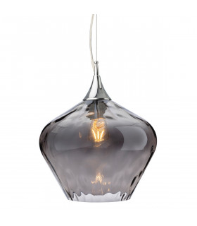 Titan Dome Pendant Light Chrome with Smoked Glass