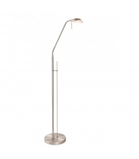 Madrid LED Reading Floor Lamp Brushed Steel