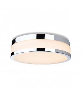Marnie 290cm LED Flush Ceiling Fitting Chrome with Opal White Glass IP44