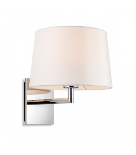 Grand Wall Lamp Chrome with Round Tapered Cream Shade