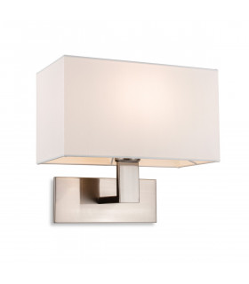 Raffles Single Wall Brushed Steel with Rectangle Cream Shade