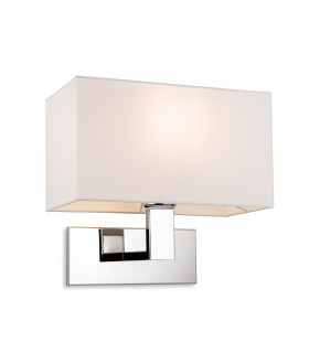 Raffles Wall Lamp Chrome with Rectangle Cream Shade