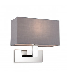 Raffles Wall Lamp Chrome with Rectangle Grey Shade