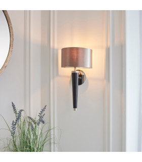 Corvina 1 Light Indoor Wall Light Wood & Silver-1