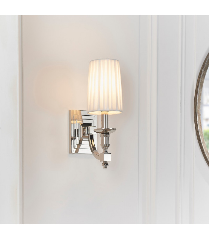 Domina 1 Light Indoor Candle Wall Lamp Nickel-1