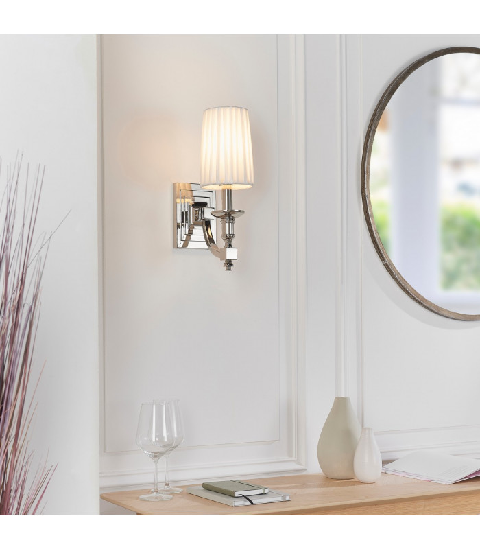 Domina 1 Light Indoor Candle Wall Lamp Nickel-3
