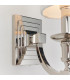 Domina 1 Light Indoor Candle Wall Lamp Nickel with White Pleated Shade, E14