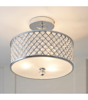 Hudson 3 Light Semi Flush Ceiling Light Metal-1