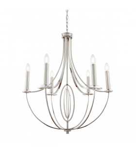 Whistle 6 Light Multi Arm Ceiling Pendant Polished Nickel