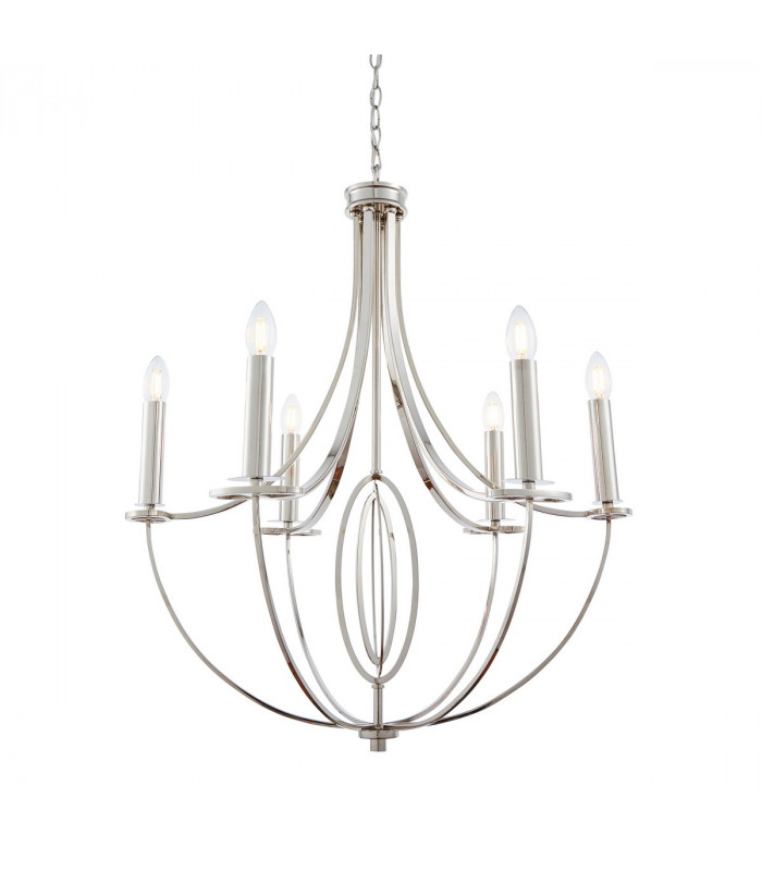 Whistle 6 Light Multi Arm Ceiling Pendant Polished Nickel