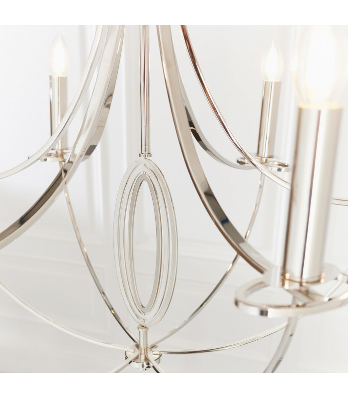Whistle 6 Light Multi Arm Ceiling Pendant Polished Nickel-3