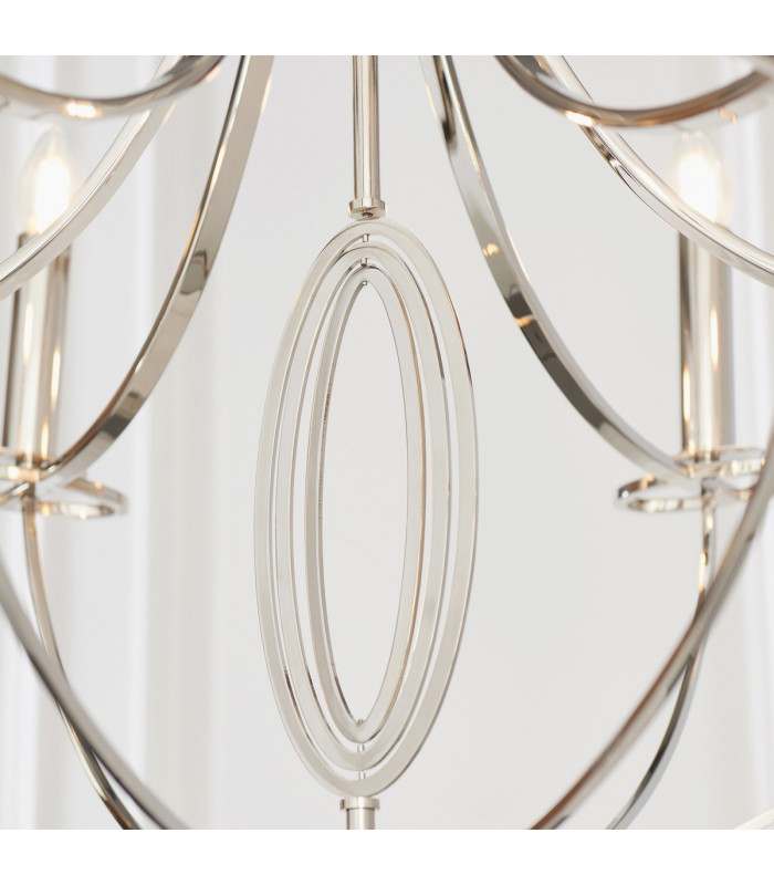 Whistle 6 Light Multi Arm Ceiling Pendant Polished Nickel-4