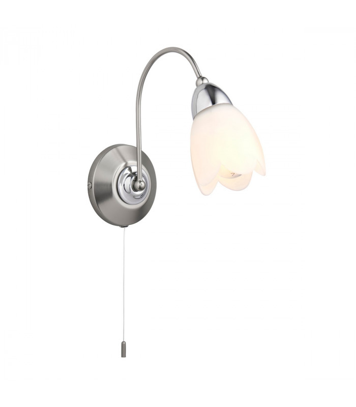 Petal 1 Light Wall Light Satin Chrome