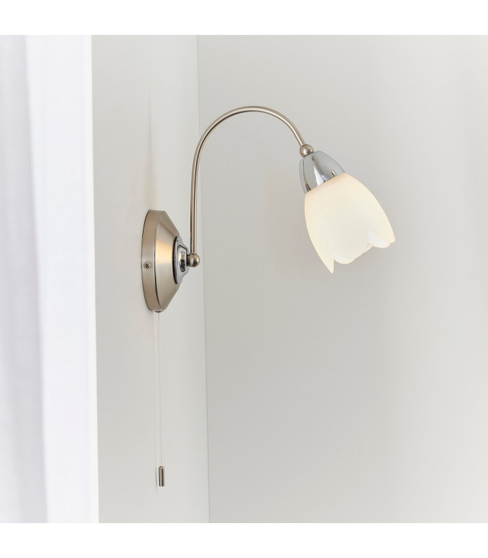 Petal 1 Light Wall Light Satin Chrome-2
