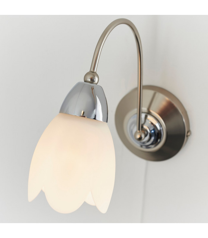 Petal 1 Light Wall Light Satin Chrome-3
