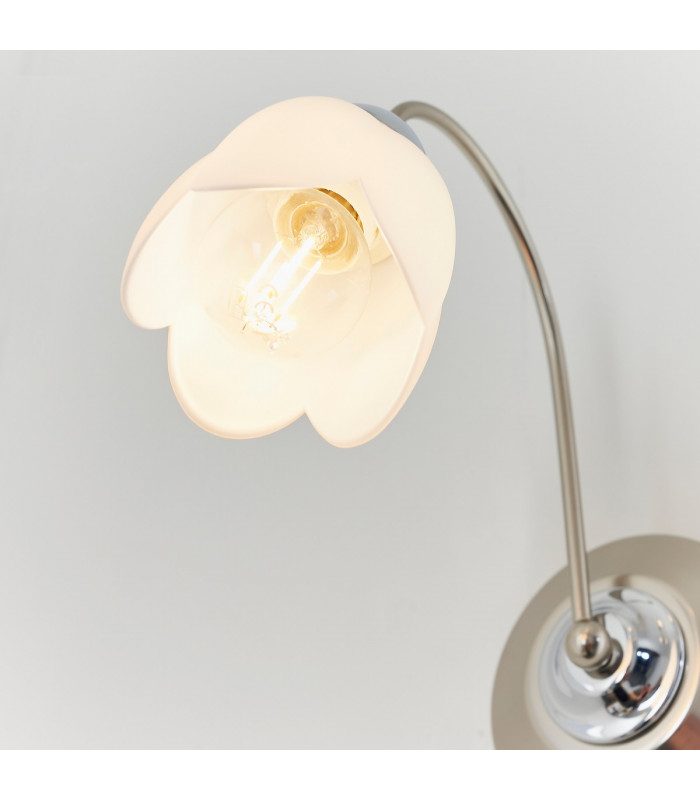 Petal 1 Light Wall Light Satin Chrome-5