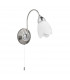 Petal 1 Light Wall Light Satin Chrome with Matt Opal Glass Shade, E14