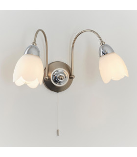 Petal 2 Light Indoor Wall Light Satin Chrome-1