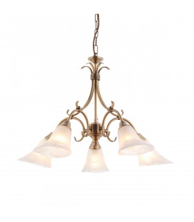 Hardwick 5 Light Multi Arm Ceiling Pendant Antique Brass