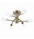 Havana 6 Light Semi Flush Multi Arm Ceiling Light Antique Brass Glass