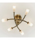 Havana 6 Light Semi Flush Multi Arm Ceiling Light Antique Brass Glass-3