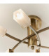 Havana 6 Light Semi Flush Multi Arm Ceiling Light Antique Brass Glass-5