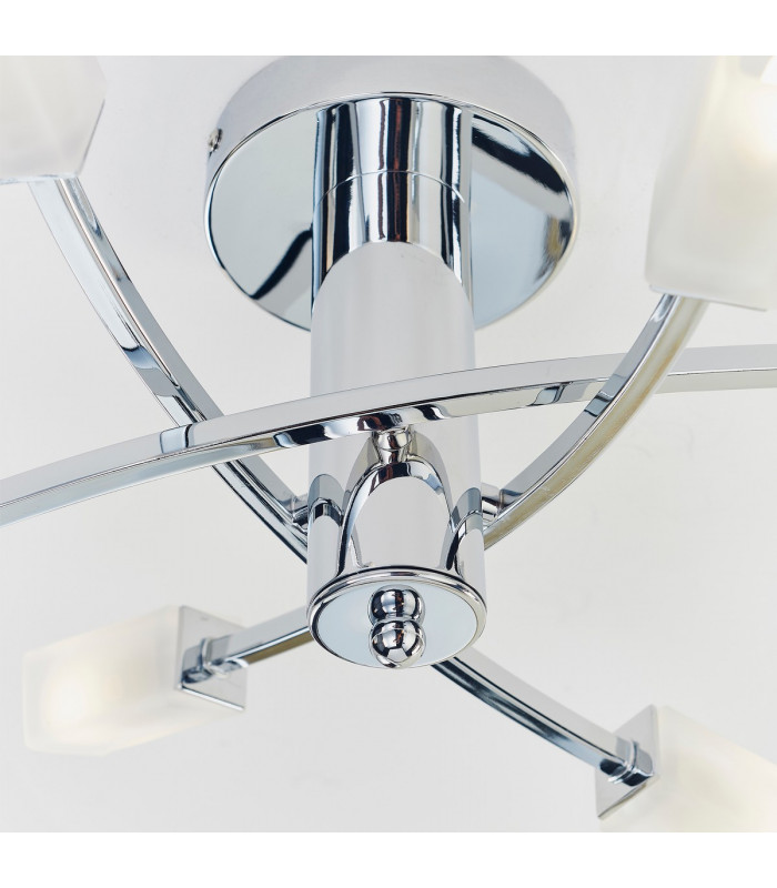 Havana 6 Light Semi Flush Multi Arm Ceiling Light Chrome-5