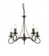 Trafford 5 Light Multi Arm Ceiling Pendant Candle Antique Silver