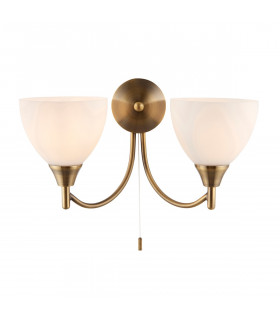 Alton 2 Light Indoor Wall Light Antique Brass