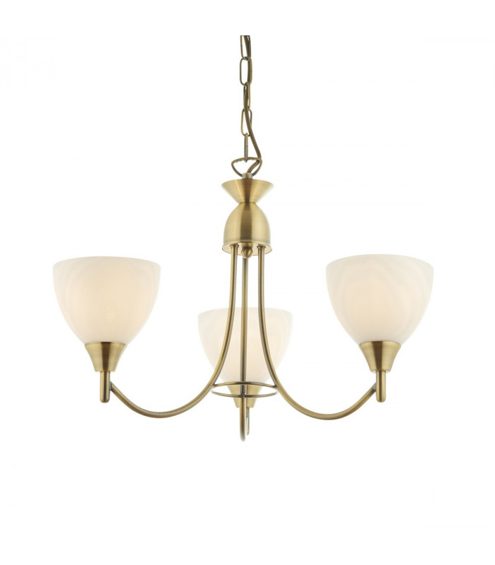 Alton 3 Light Multi Arm Ceiling Pendant Antique Brass