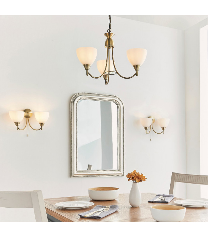 Alton 3 Light Multi Arm Ceiling Pendant Antique Brass-2