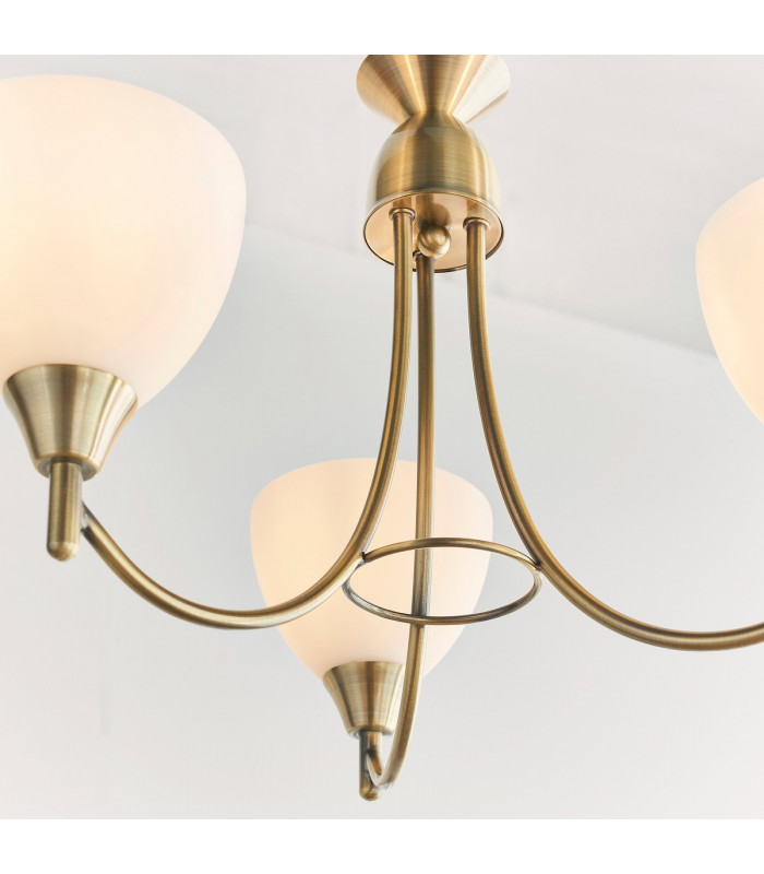 Alton 3 Light Multi Arm Ceiling Pendant Antique Brass-3