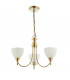 Alton 3 Light Multi Arm Ceiling Pendant Antique Brass, Opal Glass, E14