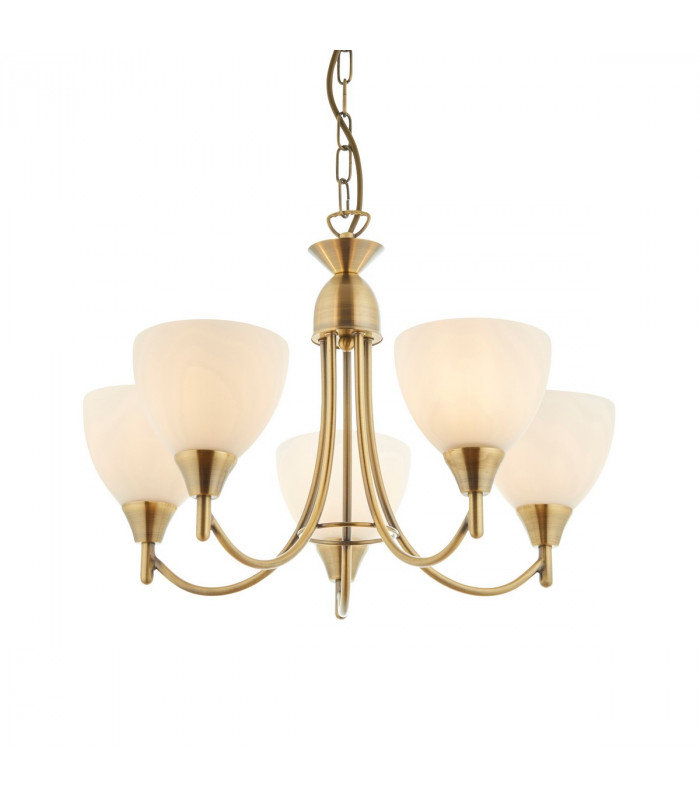 Alton 5 Light Multi Arm Ceiling Pendant Antique Brass