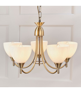 Alton 5 Light Multi Arm Ceiling Pendant Antique Brass-1