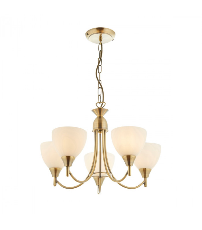 Alton 5 Light Multi Arm Ceiling Pendant Antique Brass-4