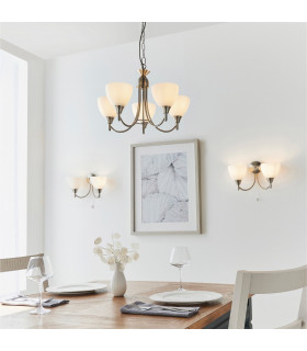 Alton 5 Light Multi Arm Ceiling Pendant Satin Chrome-1