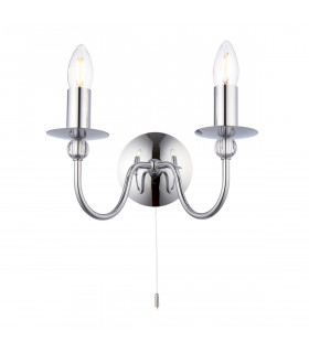 Parkstone 1 Light Indoor Candle Wall Light Chrome