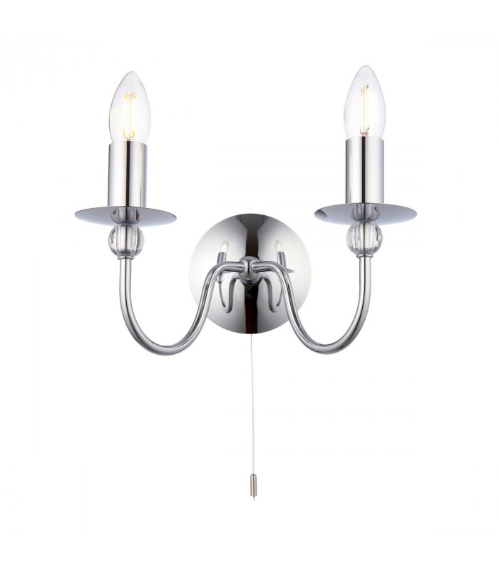 Parkstone 1 Light Indoor Candle Wall Light Chrome