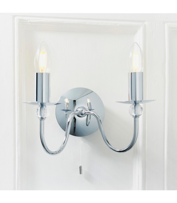 Parkstone 1 Light Indoor Candle Wall Light Chrome-1