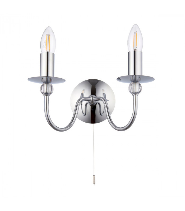 Parkstone 1 Light Indoor Candle Wall Light Chrome-6