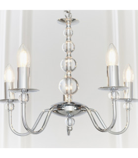 Parkstone 5 Light Multi Arm Ceiling Pendant Chrome-1