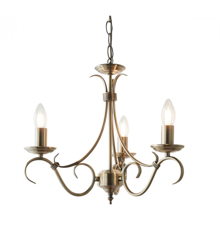 Bernice 3 Light Multi Arm Ceiling Pendant Antique Brass