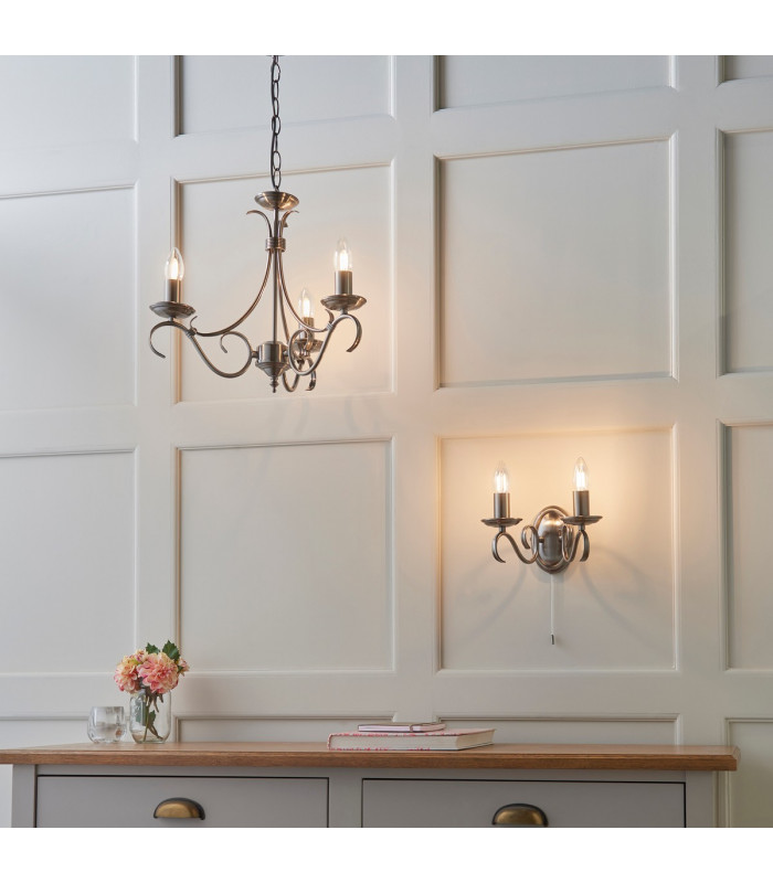 Bernice 3 Light Multi Arm Ceiling Pendant Antique Brass-2