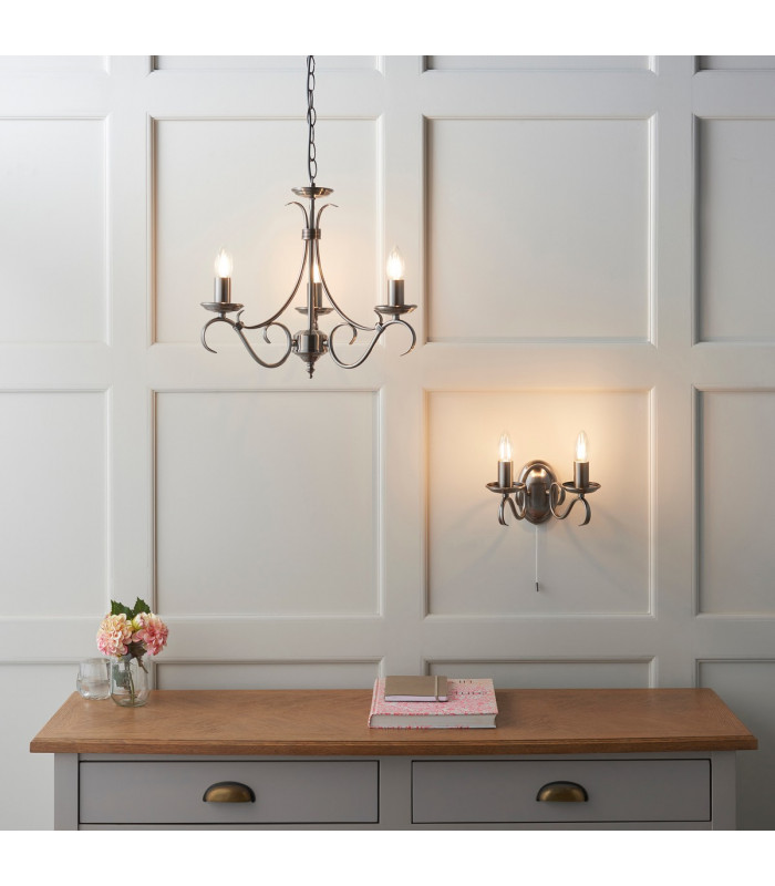 Bernice 3 Light Multi Arm Ceiling Pendant Antique Brass-3