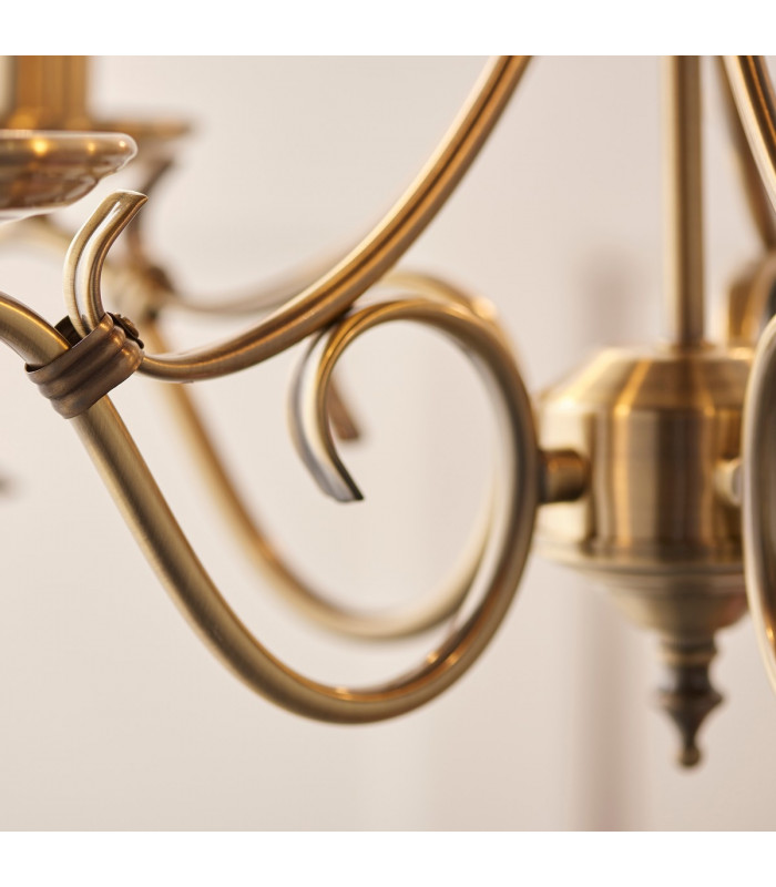 Bernice 5 Light Multi Arm Ceiling Pendant Antique Brass-5