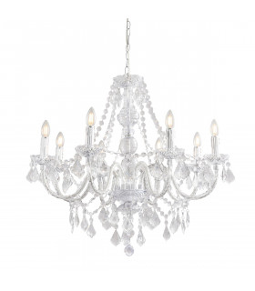 Clarence 8 Light Chandelier Acrylic & Chrome Finish