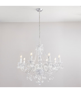 Clarence 8 Light Chandelier Acrylic & Chrome Finish-1
