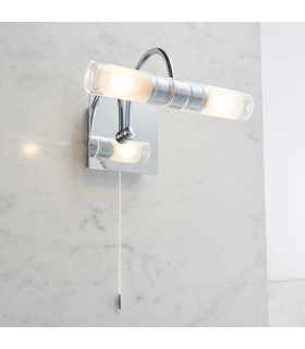 Shore 2 Light Bathroom Wall Light Frosted Glass-1